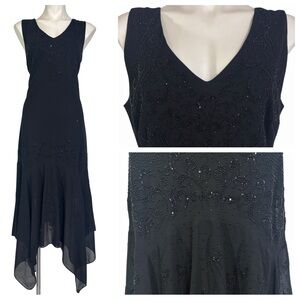 Elegant Black Asymmetrical Dress